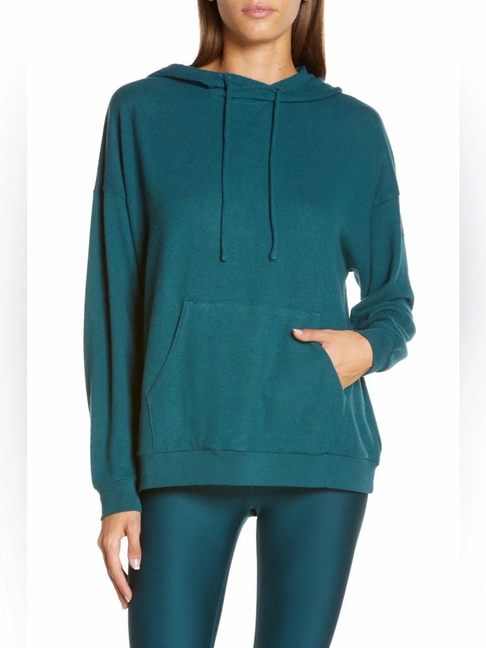 Alo Yoga Alolux Cozy Hoodie in Galactic Teal oversized M